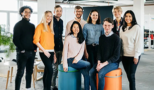 portrait of a group teammates at work